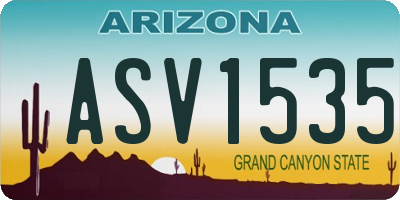 AZ license plate ASV1535