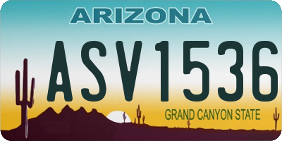 AZ license plate ASV1536