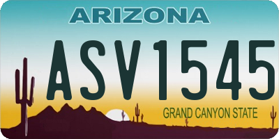 AZ license plate ASV1545