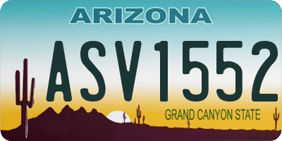 AZ license plate ASV1552