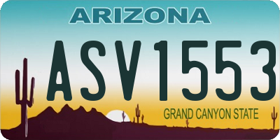 AZ license plate ASV1553