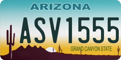 AZ license plate ASV1555