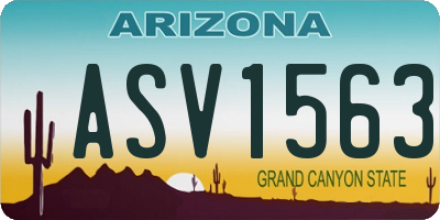 AZ license plate ASV1563