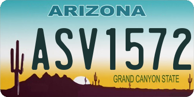 AZ license plate ASV1572