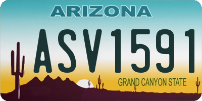 AZ license plate ASV1591