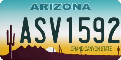 AZ license plate ASV1592