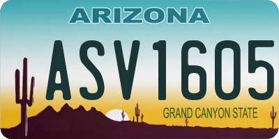 AZ license plate ASV1605