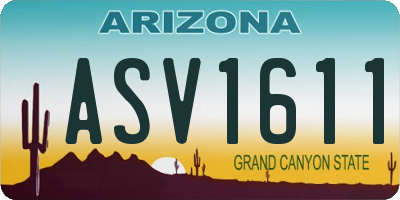 AZ license plate ASV1611