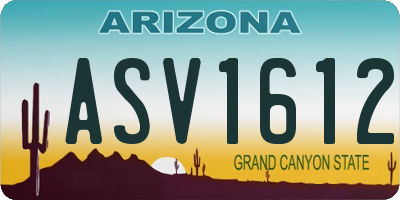 AZ license plate ASV1612