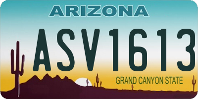 AZ license plate ASV1613