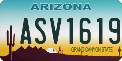 AZ license plate ASV1619