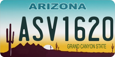 AZ license plate ASV1620