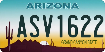 AZ license plate ASV1622