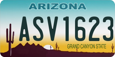 AZ license plate ASV1623