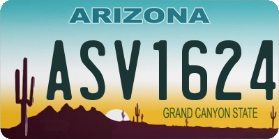 AZ license plate ASV1624
