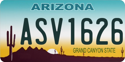 AZ license plate ASV1626