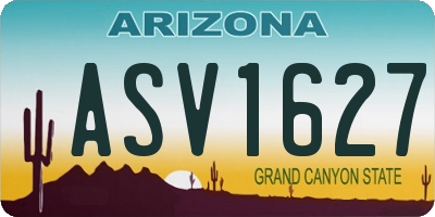 AZ license plate ASV1627