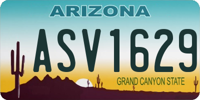 AZ license plate ASV1629