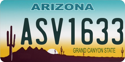 AZ license plate ASV1633
