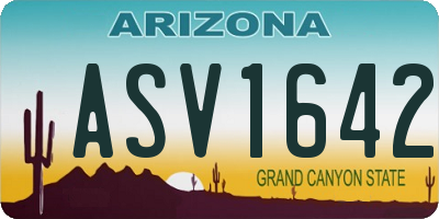 AZ license plate ASV1642