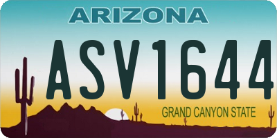 AZ license plate ASV1644