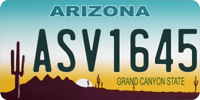 AZ license plate ASV1645