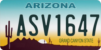 AZ license plate ASV1647