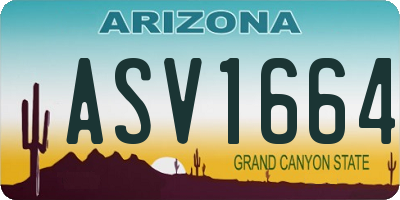 AZ license plate ASV1664