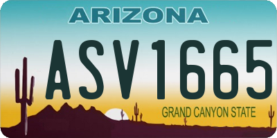 AZ license plate ASV1665