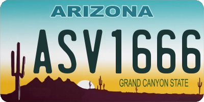 AZ license plate ASV1666
