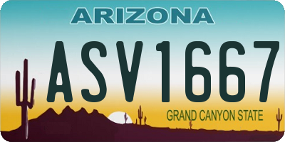 AZ license plate ASV1667