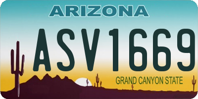 AZ license plate ASV1669