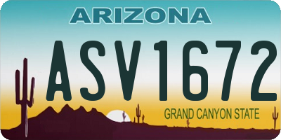 AZ license plate ASV1672