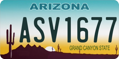 AZ license plate ASV1677
