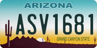 AZ license plate ASV1681