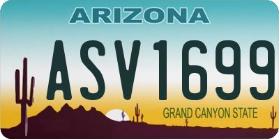 AZ license plate ASV1699