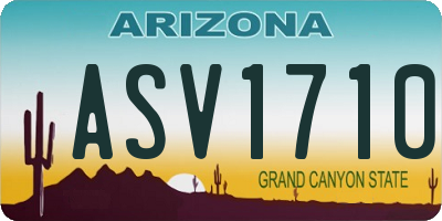 AZ license plate ASV1710