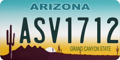 AZ license plate ASV1712
