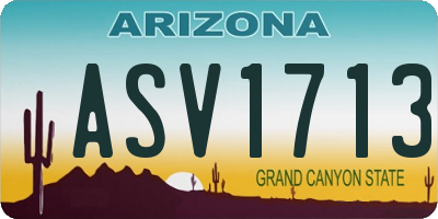 AZ license plate ASV1713