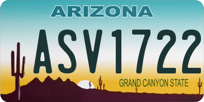 AZ license plate ASV1722