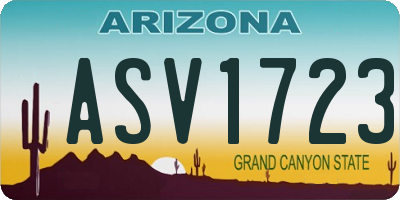 AZ license plate ASV1723
