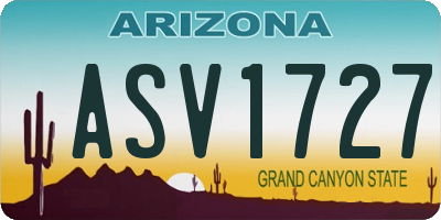 AZ license plate ASV1727