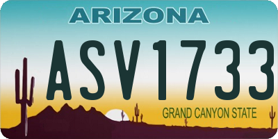 AZ license plate ASV1733
