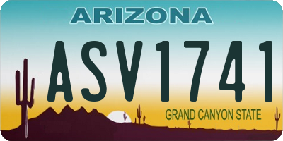 AZ license plate ASV1741