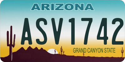 AZ license plate ASV1742