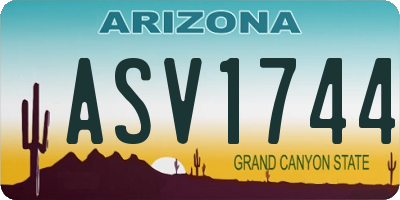 AZ license plate ASV1744