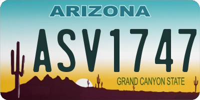 AZ license plate ASV1747