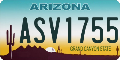 AZ license plate ASV1755