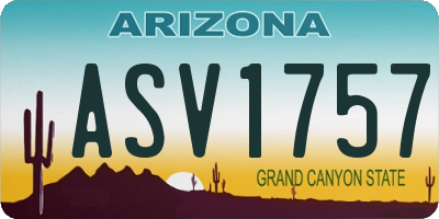 AZ license plate ASV1757