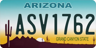 AZ license plate ASV1762